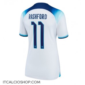 Inghilterra Marcus Rashford #11 Prima Maglia Femmina Mondiali 2022 Manica Corta